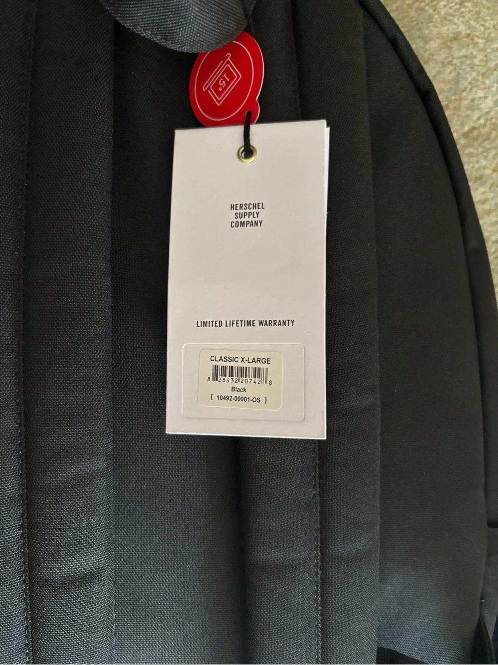 Herschel Classic XL Backpack Black 30L Laptop School Bag NWT